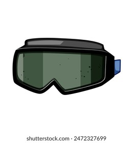 glass goggles welding cartoon. goggle glasses, protect pilot, wear lab glass goggles welding sign. isolated symbol vector illustration