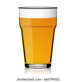 A glass of golden beer isolate on white background.(EPS10 art vector)