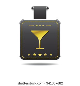Glass golden Vector Icon Design