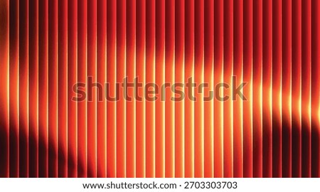 Glass gradient texture with orange ripple pattern and smooth light distortion. Wavy abstract flow, futuristic blur effect. Vector illustration