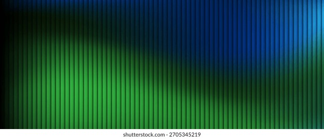 Textura de gradiente de vidrio con patrón de ondulación verde azulado y azul marino y suave distorsión de la luz. Flujo abstracto ondulado, efecto de desenfoque futurista, desplazamiento de Vertical roja.