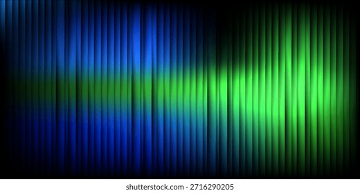 Textura de gradiente de vidrio con patrón de ondulación verde azulado y azul marino y suave distorsión de la luz. Flujo abstracto ondulado, efecto de desenfoque futurista, desplazamiento de Vertical roja.