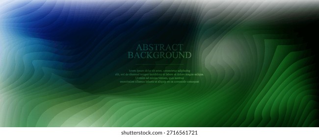 Glasgradientenstruktur mit Rippelmuster aus Teal und Marine und glatter Lichtverzerrung. Abstrakter Wellenfluss, futuristischer Unschärfeeffekt, vordefinierte vertikale Verschiebung.