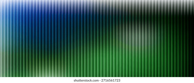 Glasgradientenstruktur mit Rippelmuster aus Teal und Marine und glatter Lichtverzerrung. Abstrakter Wellenfluss, futuristischer Unschärfeeffekt, vordefinierte vertikale Verschiebung.