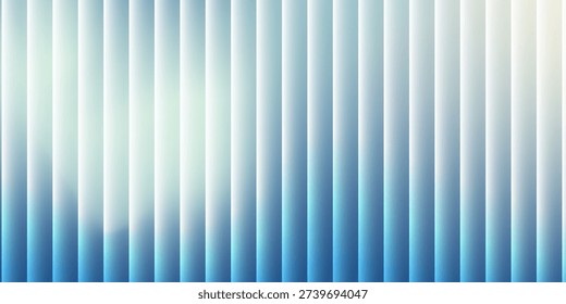 Glass gradient texture with teal and navy ripple pattern and smooth light distortion. Wavy abstract flow, futuristic blur effect, reeded vertical displacement. Vector illustration