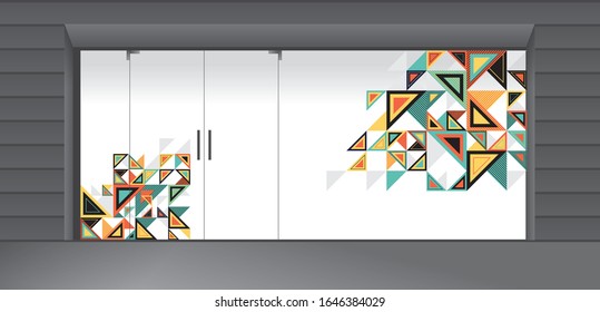 Glass graphics design for Office glass partition, Train station, Supermarket, Store Door, Shop entrance.