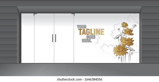 Glass graphics design for Office glass partition, Train station, Supermarket, Store Door, Shop entrance.