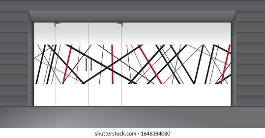 Diseño de gráficos de vidrio para la partición de vidrio Office, estación de tren, supermercado, puerta de tienda, entrada de tienda.