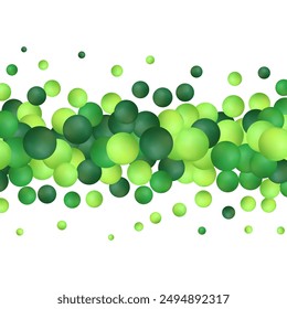 Glass green ball or precious pearl. Glossy realistic ball, 3D abstract vector illustration highlighted on a white background. 