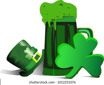 a glass of green beer for the feast of St. Patrick