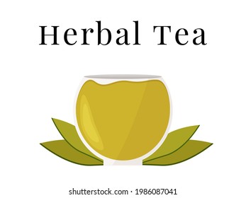 a glass of green tea. vector illustration. tea company logo