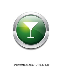 Glass Green Vector Icon Button
