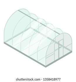 Glass greenhouse icon. Isometric of glass greenhouse vector icon for web design isolated on white background