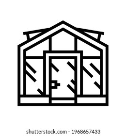 glass greenhouse line icon vector. glass greenhouse sign. isolated contour symbol black illustration