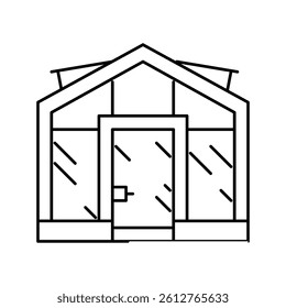 glass greenhouse line icon vector. glass greenhouse sign. isolated contour symbol black illustration