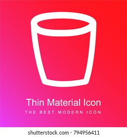 Glass hand drawn outline red and pink gradient material white icon minimal design