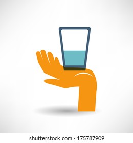 Glass in hand icon