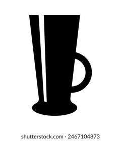 Glass with handle for drinks, vector icon.