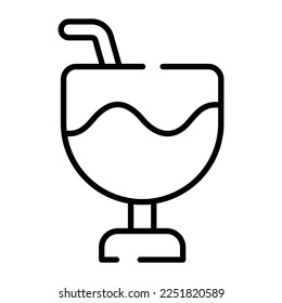 A glass having drink with straw denoting drink glass vector