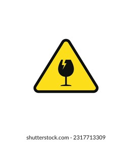 Glass hazard caution warning symbol design vector
