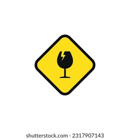 Glass hazard caution warning symbol design vector
