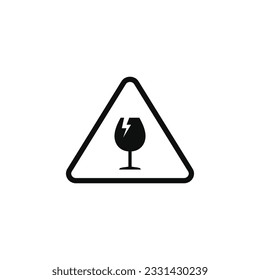 Vector de símbolo de advertencia de advertencia de peligro de vidrio