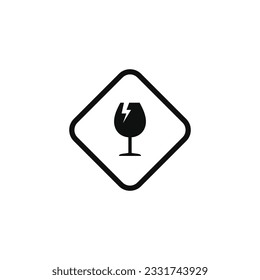Vector de símbolo de advertencia de advertencia de peligro de vidrio