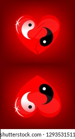 glass heart, declaration of love, vector illustration, eps 10, Happy Valentine's Day, red background