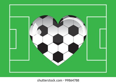 glass heart football in the field