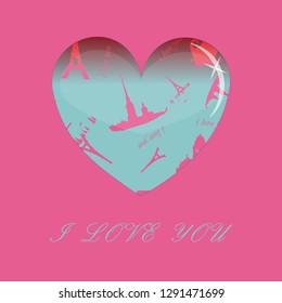 glass heart, pink background, declaration of love, vector illustration, epc 10, Happy Valentine's Day