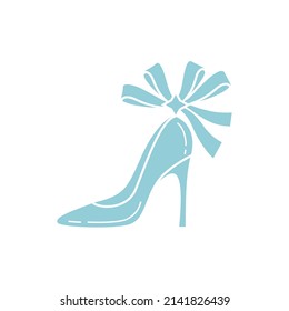 Glass high heel, vector symbol design