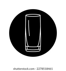 Glass of highball black line icon. Dishware. Pictogram for web page, mobile app, promo.