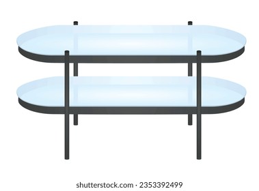 Glass home  table. vector illustration