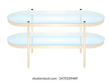 Glass home  table. vector illustration