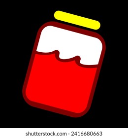 Glass of homemade strawberry jam