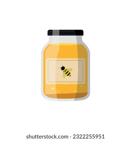 Glass Honey Jar Icon Vector Design.