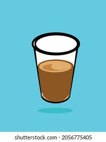 a glass of hot coffee