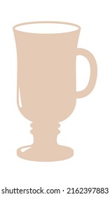 Glass with hot drink. Vector illustration