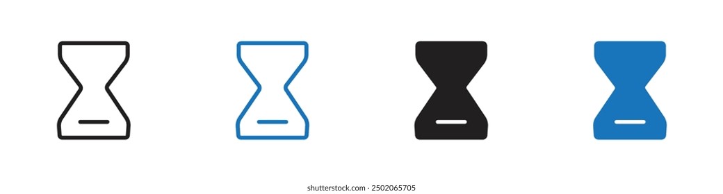Glass hour icon Flat symbol set outline
