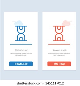 Glass, Hour, Loading  Blue and Red Download and Buy Now web Widget Card Template