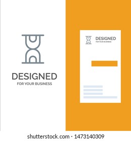 Glass, Hour, Loading Grey Logo Design and Business Card Template