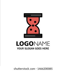 Glass, Hour, Watch Business Logo Template. Flat Color. Vector Icon Template background