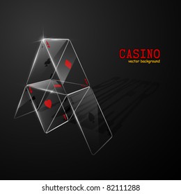 Glass house of cards. Vector illustration.