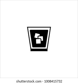 Glass with ice and alcohol icon vector