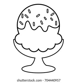 Glass ice cream icon. Outline illustration of glass ice cream vector icon for web