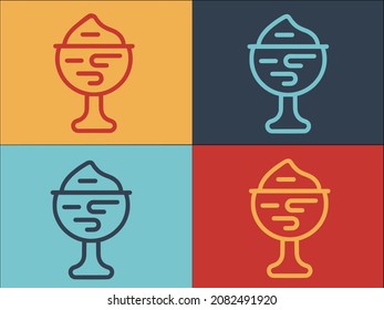 Glass Ice Cream Logo Template, Simple Flat Icon of sweet,dessert,cream