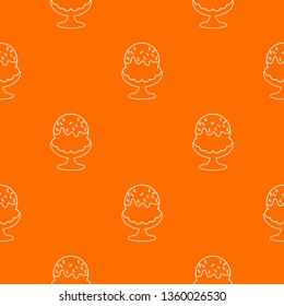 Glass ice cream pattern vector orange for any web design best
