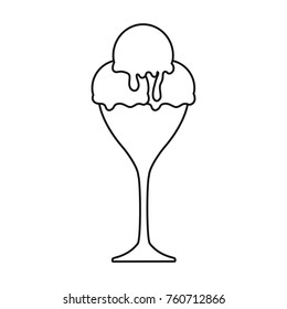 glass ice cream vector illustration