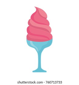 glass with ice cream vector illustration