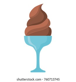 glass with ice cream vector illustration